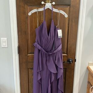 Vera Wang size 16 amethyst chiffon halter dress